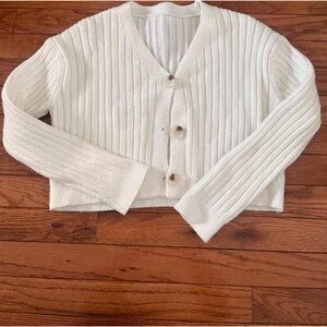 White cropped cardigan